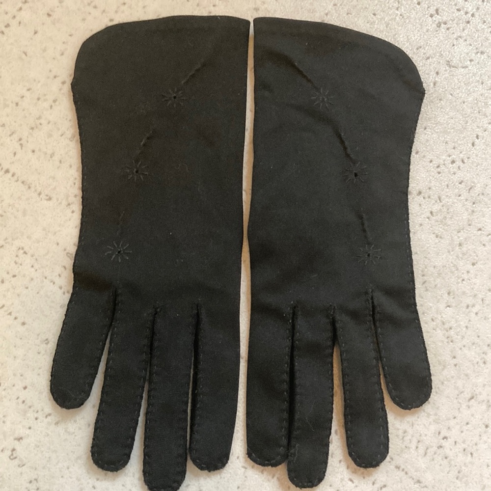 Vintage Black Formal Evening Gloves